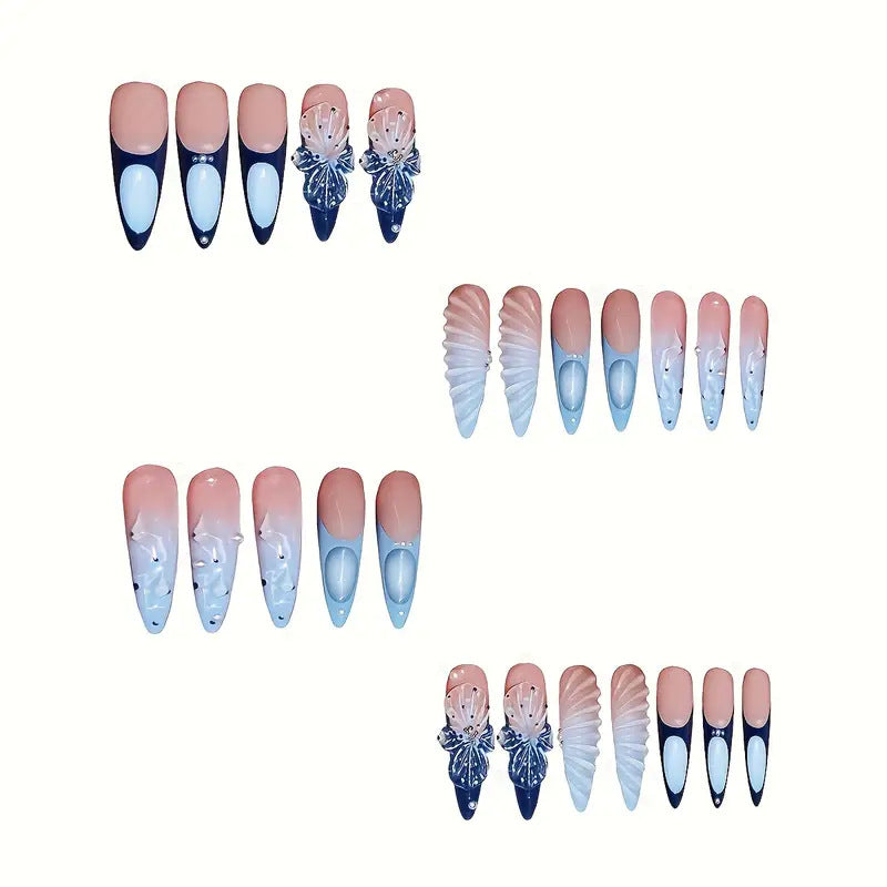 Artistic Butterfly-Inspired Press-On Nails Bowlift