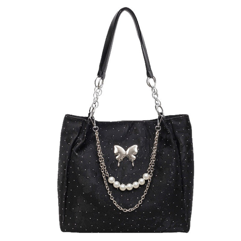 Elegant Pearl-Detail Handbag Bowlift
