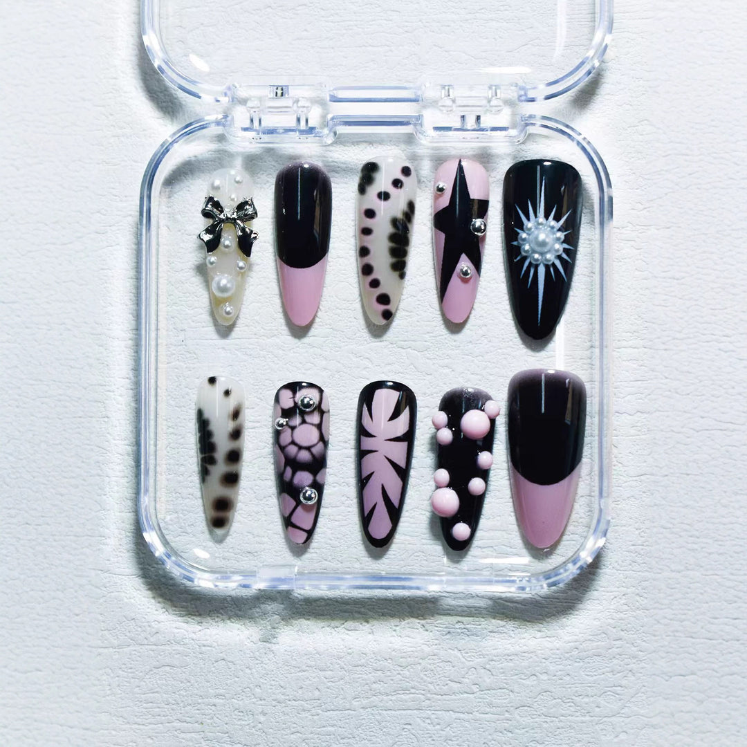 Ocean-Inspired 3D Decorative Press-On Nail Set Bowlift