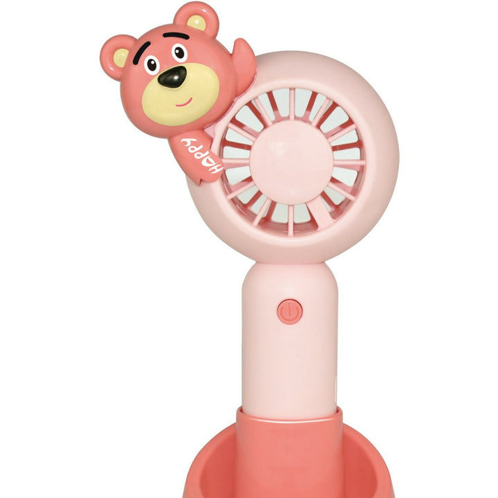 Unisex Portable Handheld Fan with Animal Design and LED Light Function Bowlift