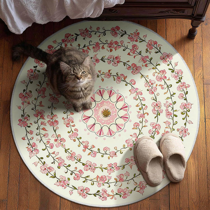 Flower print Round Rug