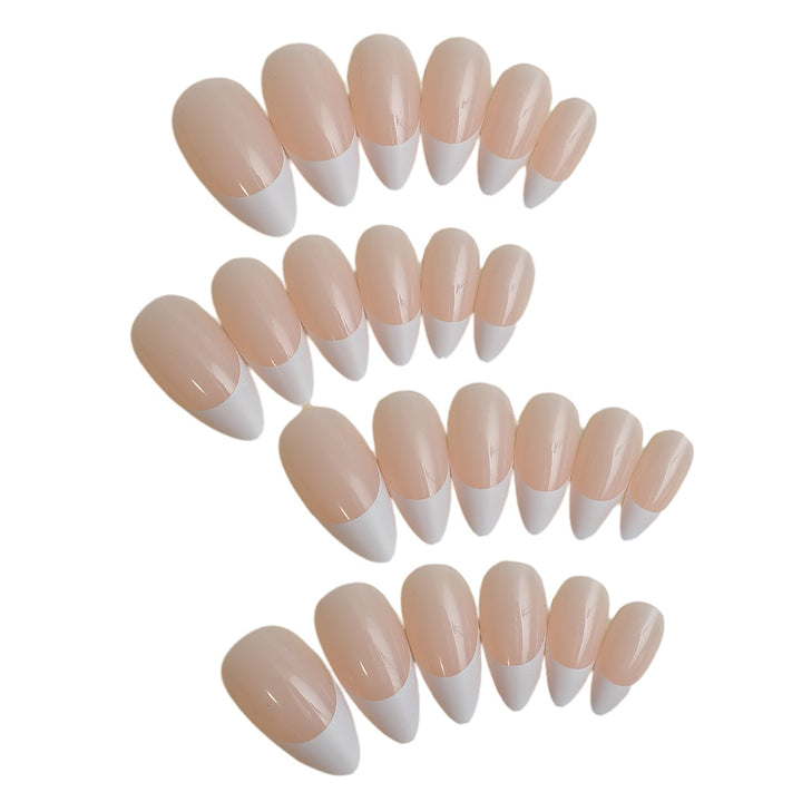 Elegant Stiletto French Tip Press-On Nails Bowlift