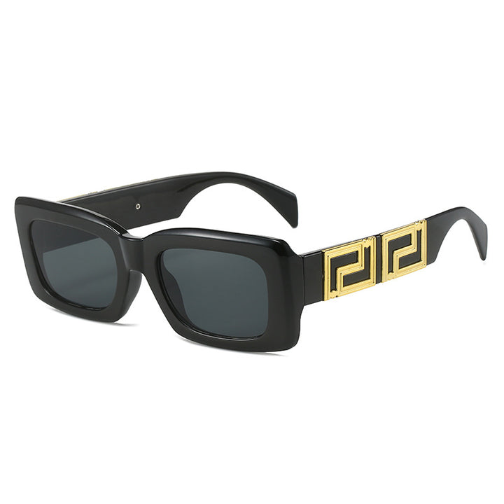 Women elegant square sunglasses with luxurious gold accent Bowlift