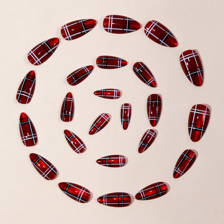 Trendy Plaid Nail Art Extensions Bowlift