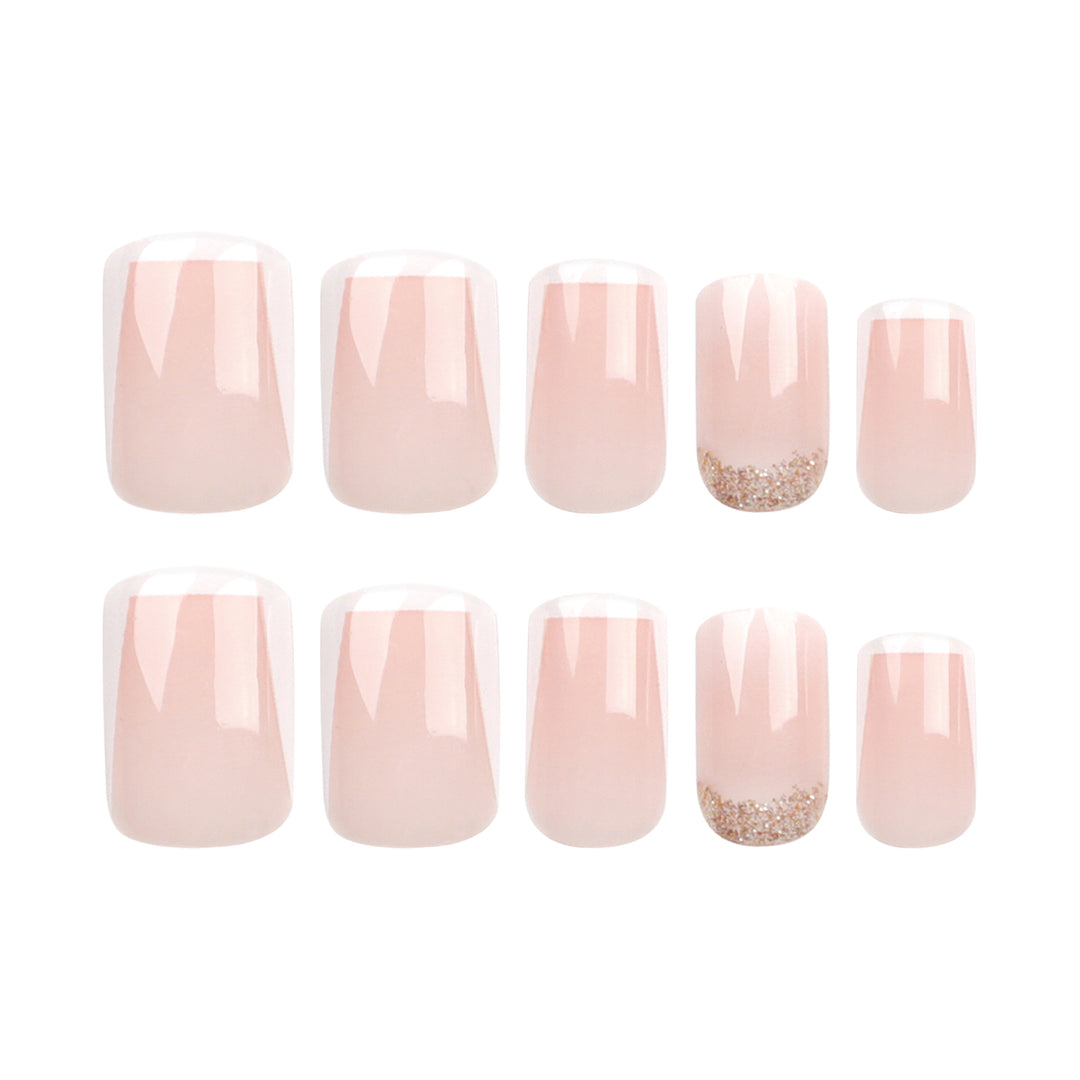 Artistic nail extensions with French design Bowlift