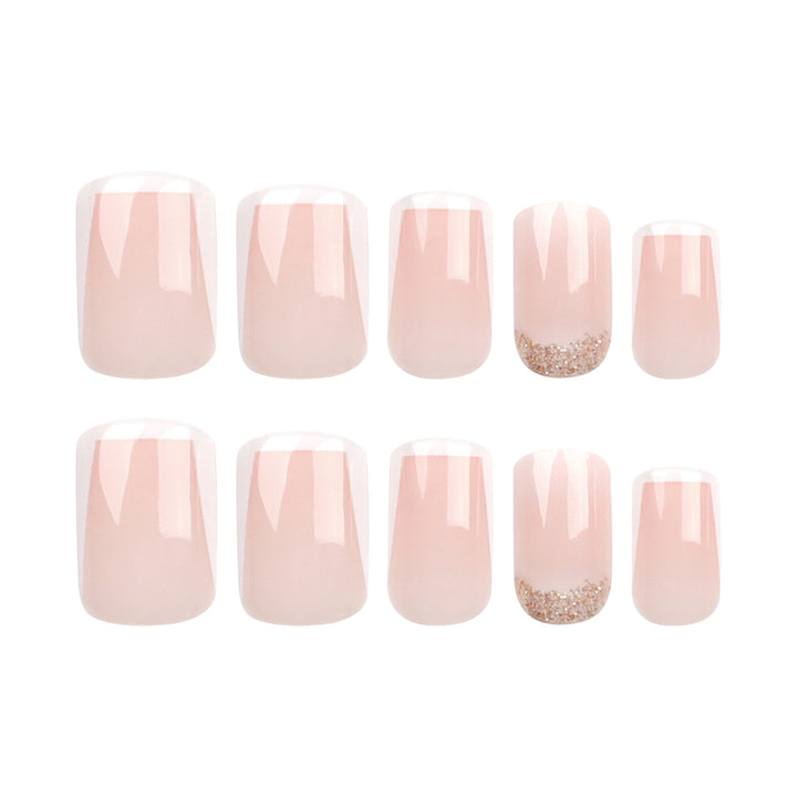 Artistic nail extensions with French design Bowlift