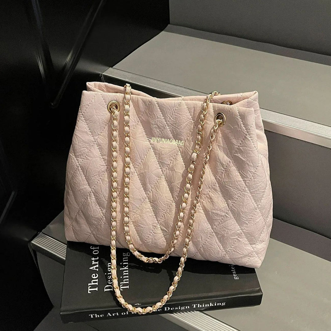 Quilted Chain-Handle Handbag Bowlift