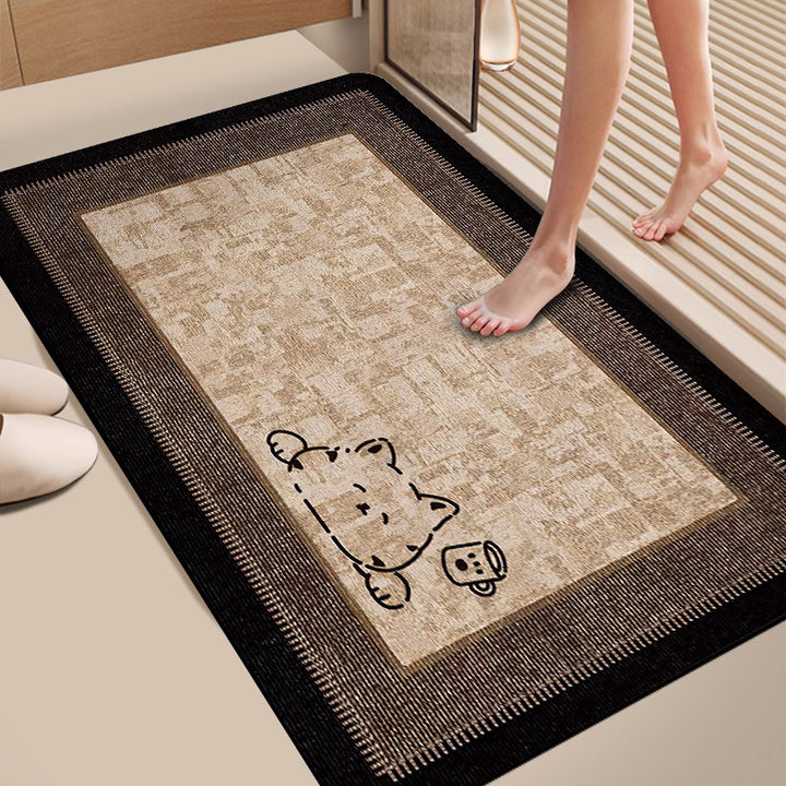Plush Dog-Themed Bath Mat Bowlift