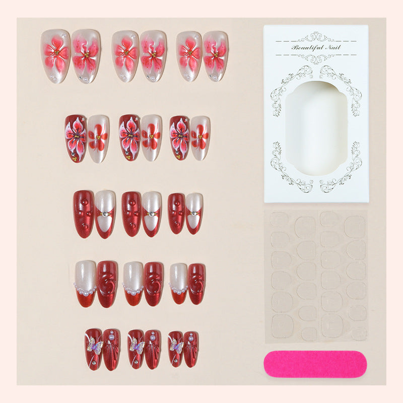 Floral Art Press-On Nail Set Bowlift