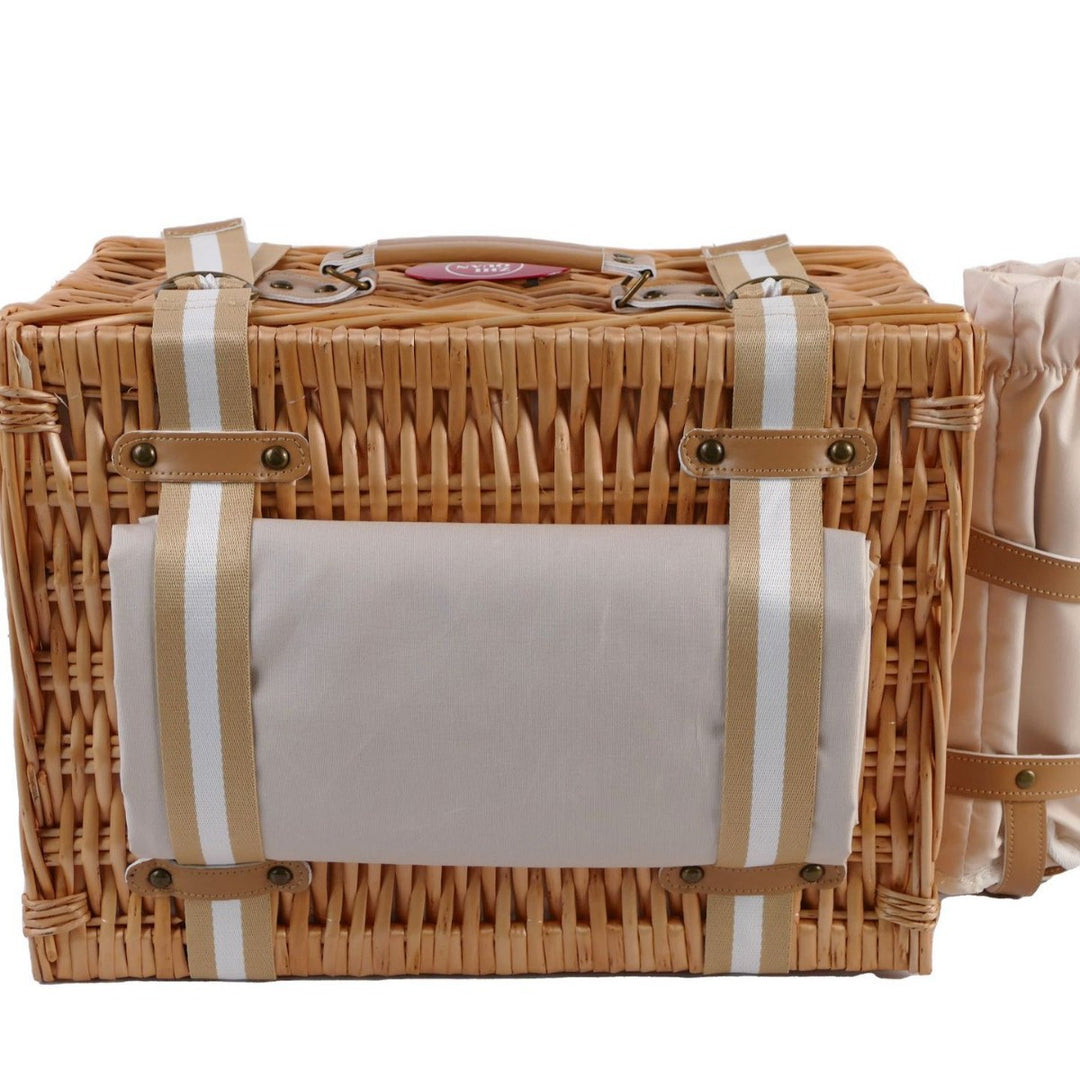 Women's picnic basket with comprehensive dish set and stylish details Bowlift