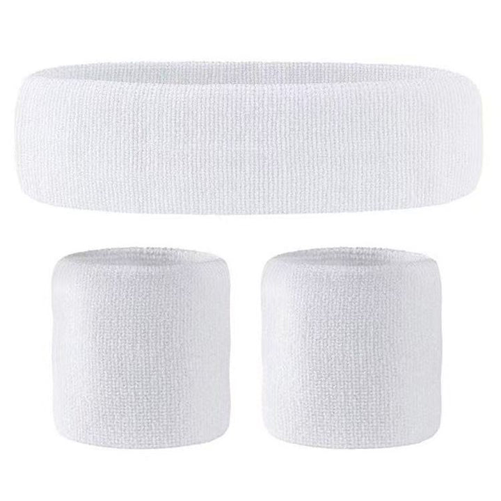 Sports Terry Sweatband Set for Head and Wrists Bowlift