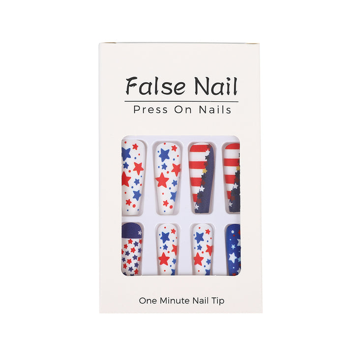Artificial nails with patriotic star design Bowlift