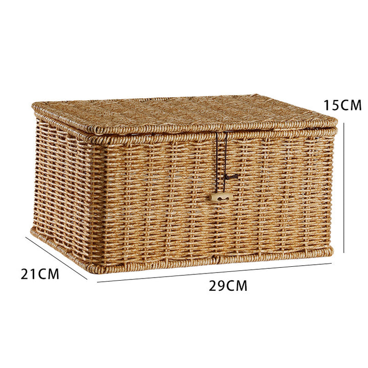 Handcrafted Rectangular Wicker Storage Box Bowlift