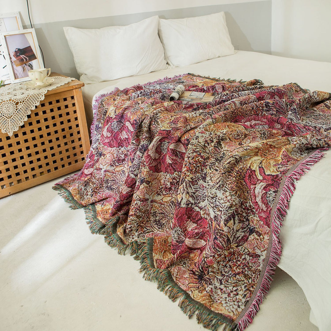 Floral Woven Throw Blanket