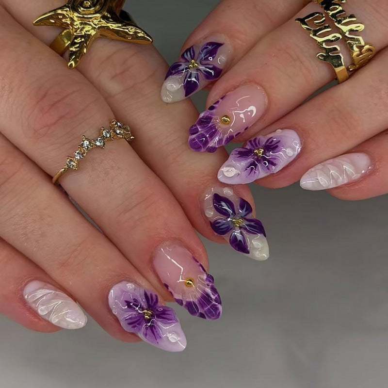 Floral Design Gel Press-On Nails Kit