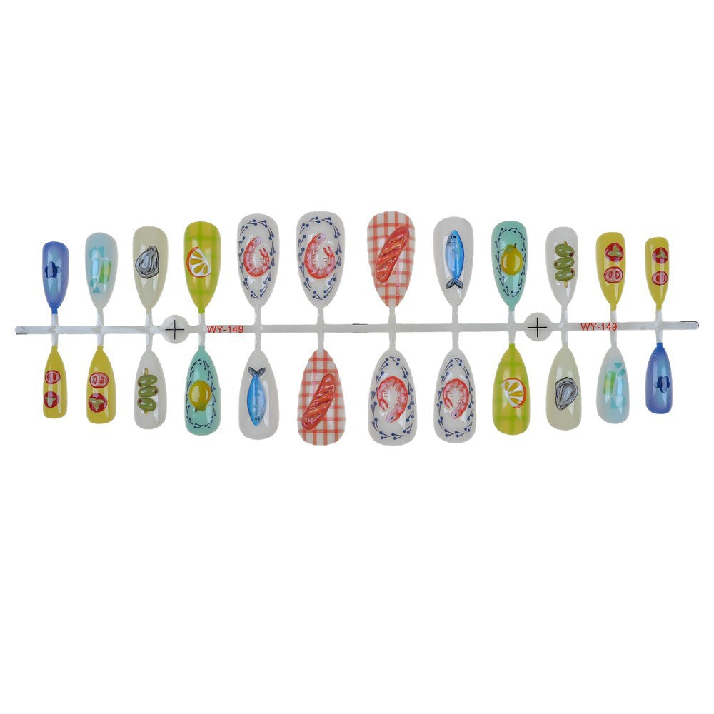 Artistic Ocean-Inspired Press-On Nails Bowlift