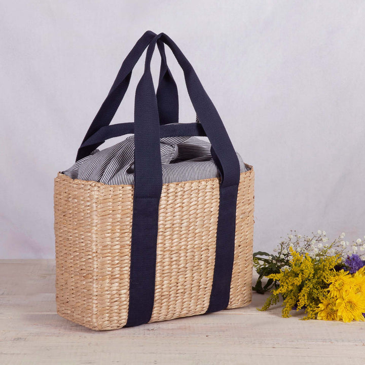 Women's Handwoven Basket with Removable Fabric Cover Bowlift