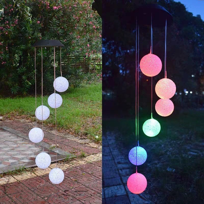 Solar-Powered Hanging Hummingbird LED Wind Chime With Color-Changing RGB Acrylic Birds And Weatherproof Top Bowlift