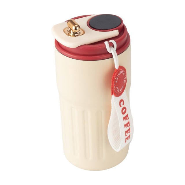 Ladies insulated coffee mug with practical grip loop Bowlift