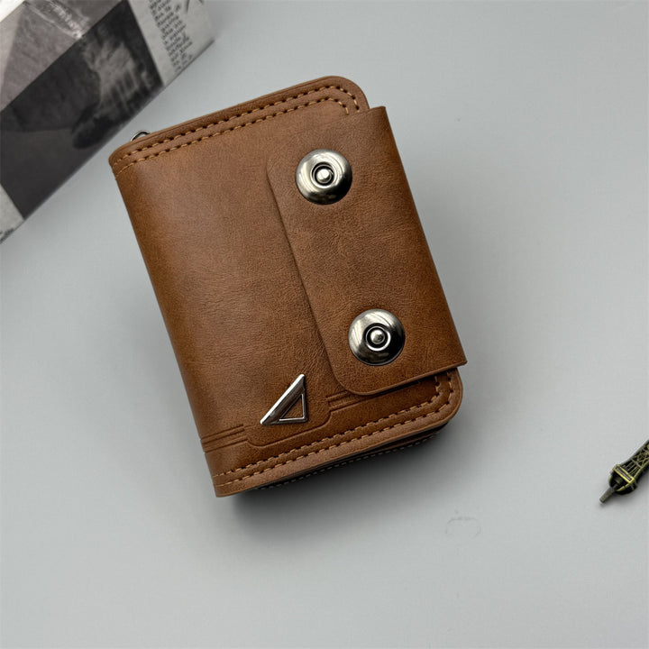 Compact RFID-Blocking Leather Wallet