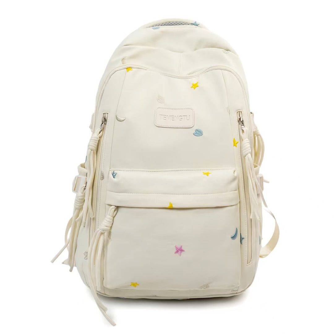 Multi-Pocket Embroidered Backpack Bowlift