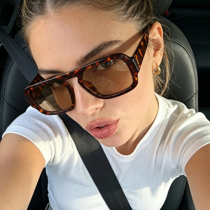 Ladies stylish square sunglasses with wide frame and UV protection Bowlift