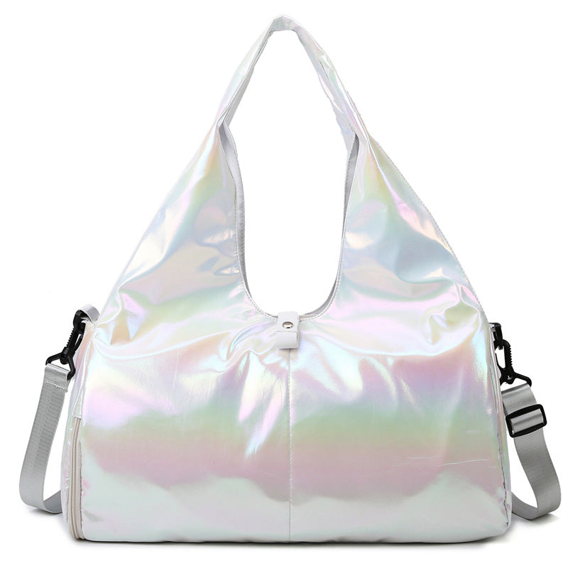 Iridescent Multi-Pocket Travel Tote Bag Bowlift