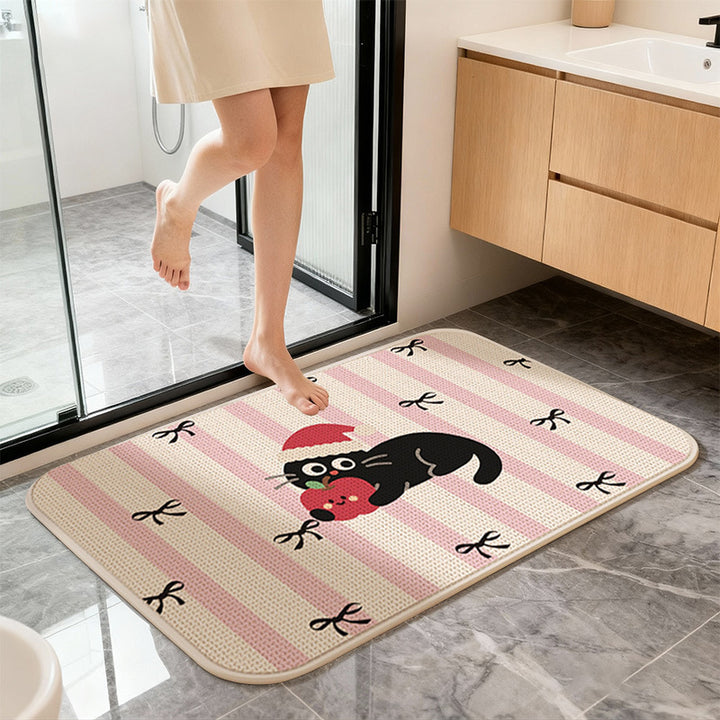 Cute Cartoon Cat Bath Mat Bowlift
