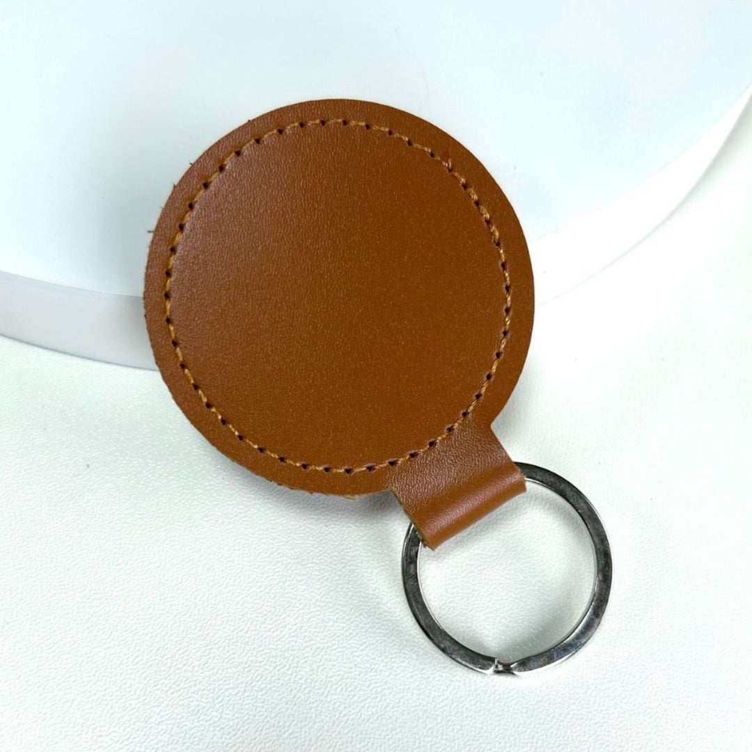 Premium Leather Round Keychain Bowlift