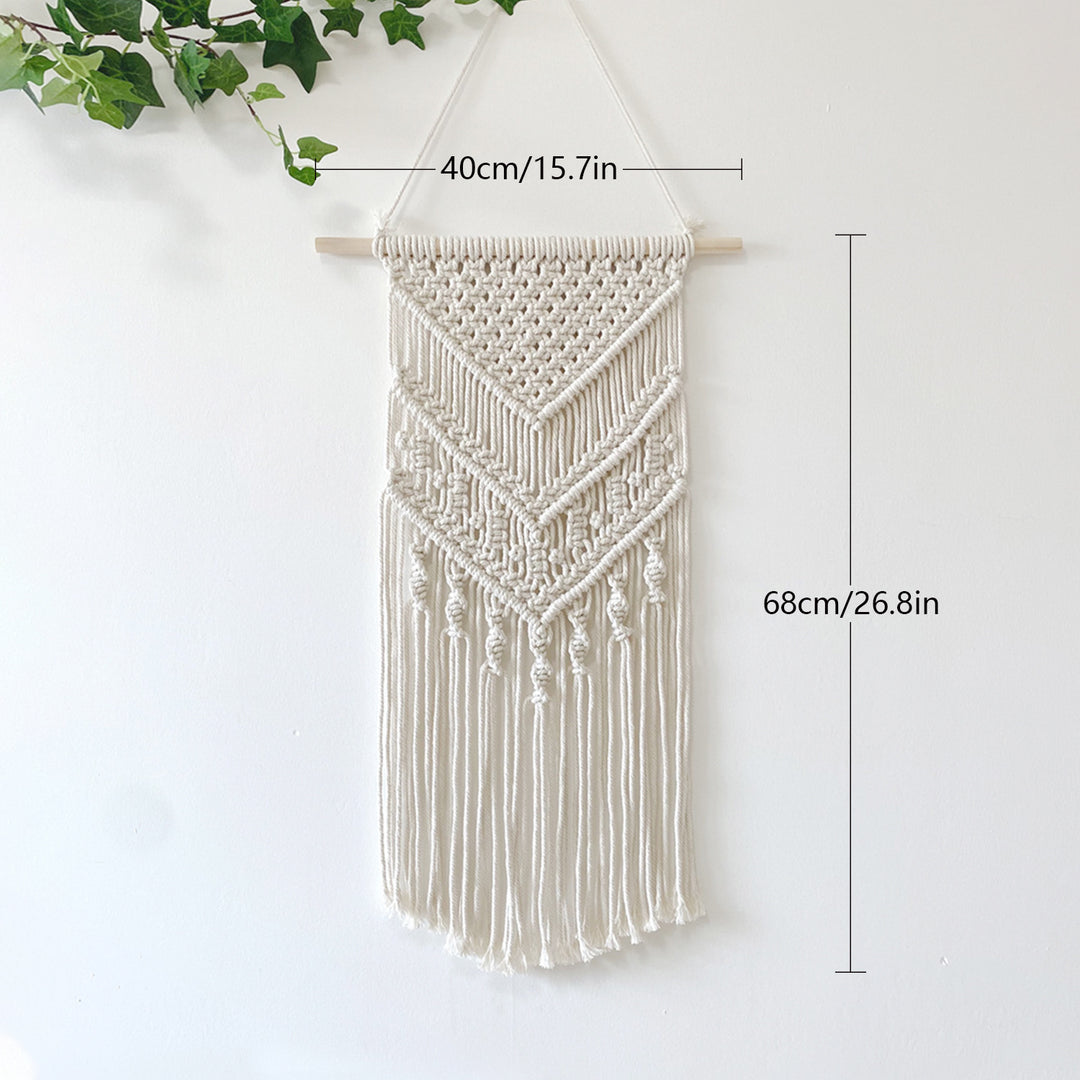 Macrame Wall Tapestry with Detailed Fringe Design Bowlift