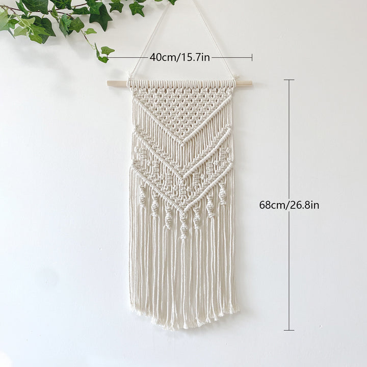 Macrame Wall Tapestry with Detailed Fringe Design Bowlift