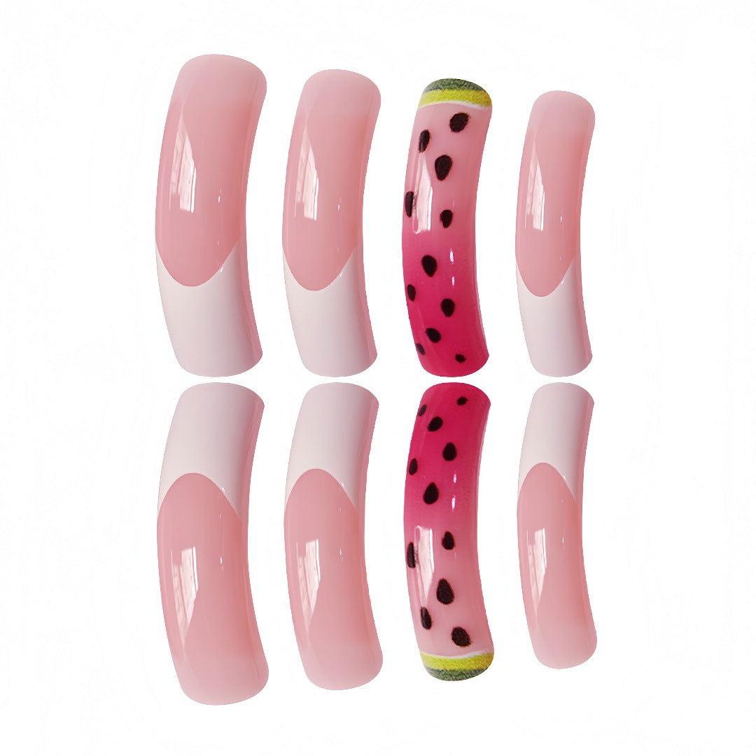Watermelon-Inspired Press-On Nail Set Bowlift