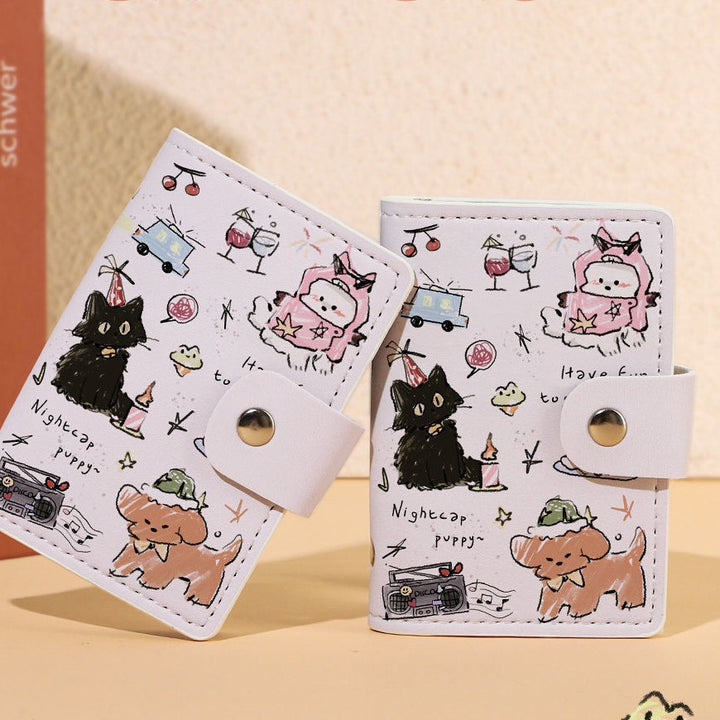 Cute Cartoon Cat-Themed Passport Holder Bowlift