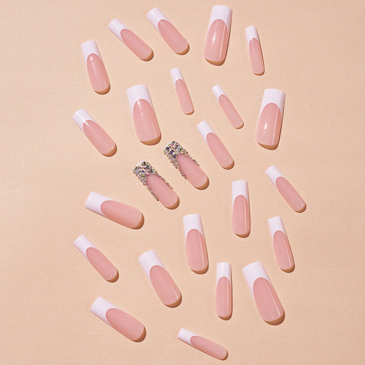 Acrylic nail set with filigree accents and glitter embellishments Bowlift