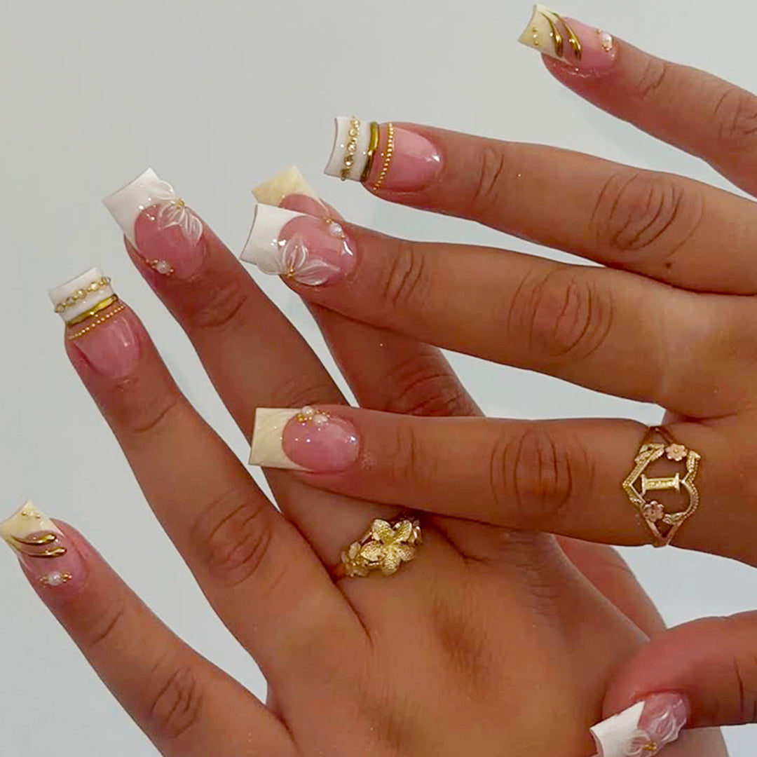 Floral Design Press-On Nails Kit Bowlift