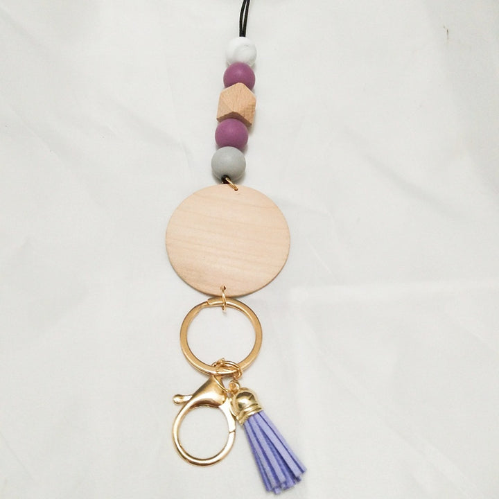 Beaded Keychain Lanyard with Decorative Tassel Bowlift