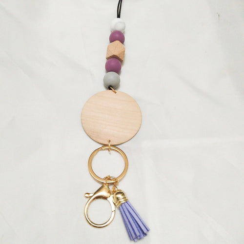 Beaded Keychain Lanyard with Decorative Tassel Bowlift