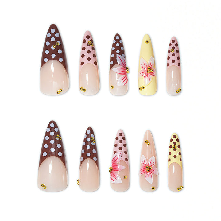 Decorative Stiletto Press-On Nail Extensions Bowlift 1787913981
