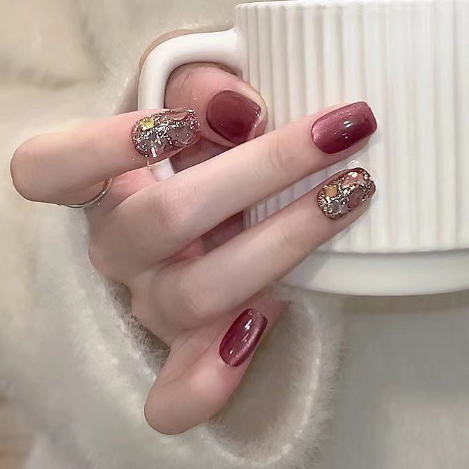Premium Glittering Press-On Nail Extensions Bowlift