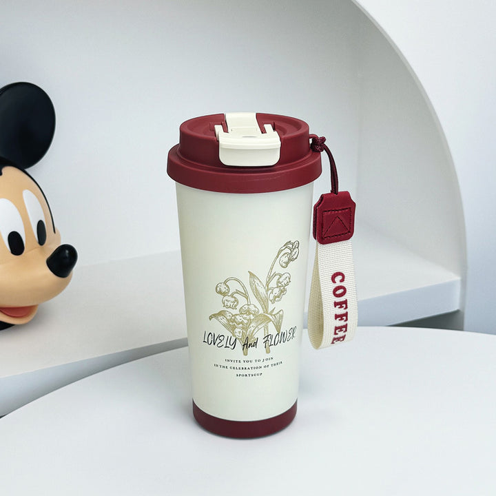 Women's thermos cup with comfortable carrying handle Bowlift
