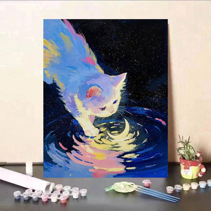 Cat-Themed Fantasy Wall Art Canvas Print Bowlift