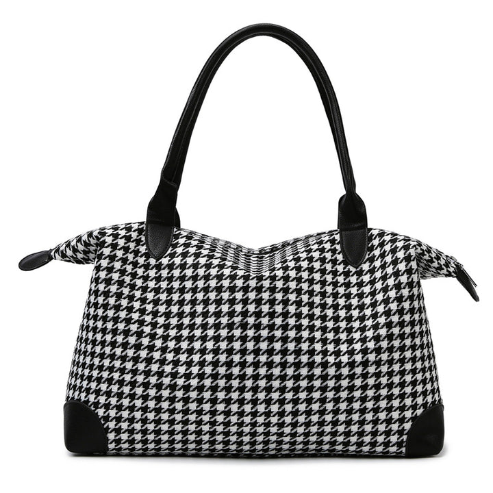 Fashionable handbag in timeless houndstooth pattern Bowlift