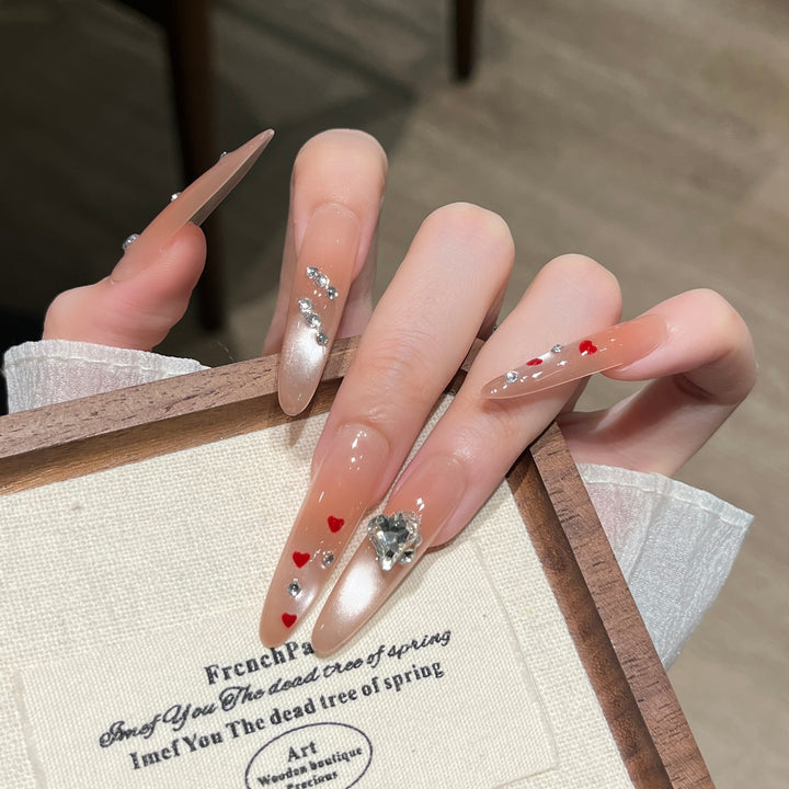 Glamorous Crystal-Embellished Press-On Nails Bowlift