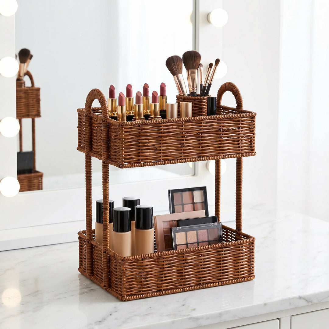 Bathroom shelf entirely made of rattan Bowlift