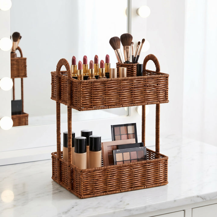 Bathroom shelf entirely made of rattan Bowlift