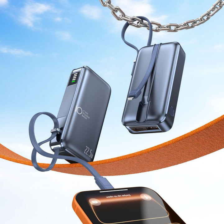 Portable power bank with fast USB-C charging function and integrated LED display Bowlift