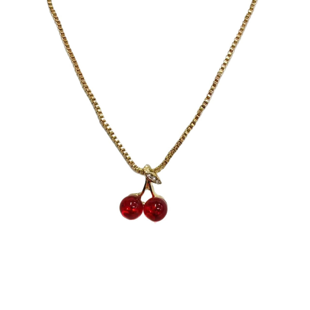 Elegantly Charming Cherry Pendant Necklace Bowlift