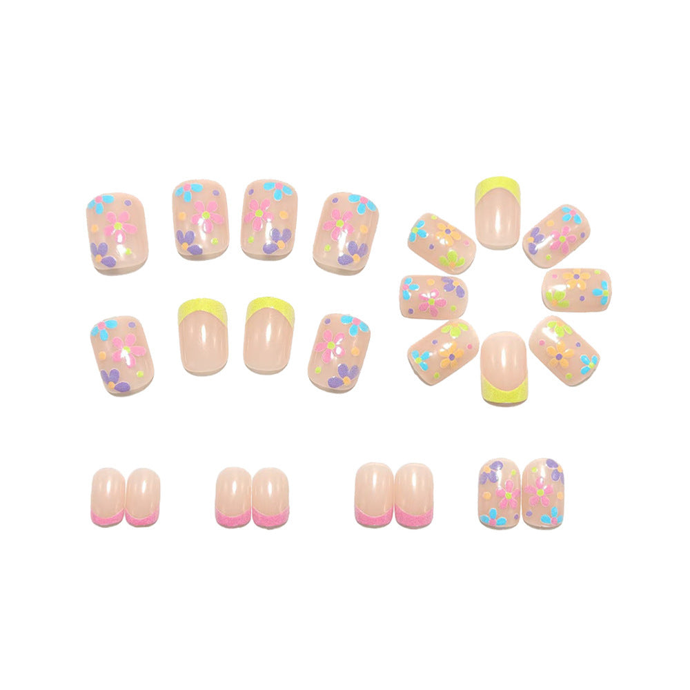 Artificial nails with playful floral design Bowlift