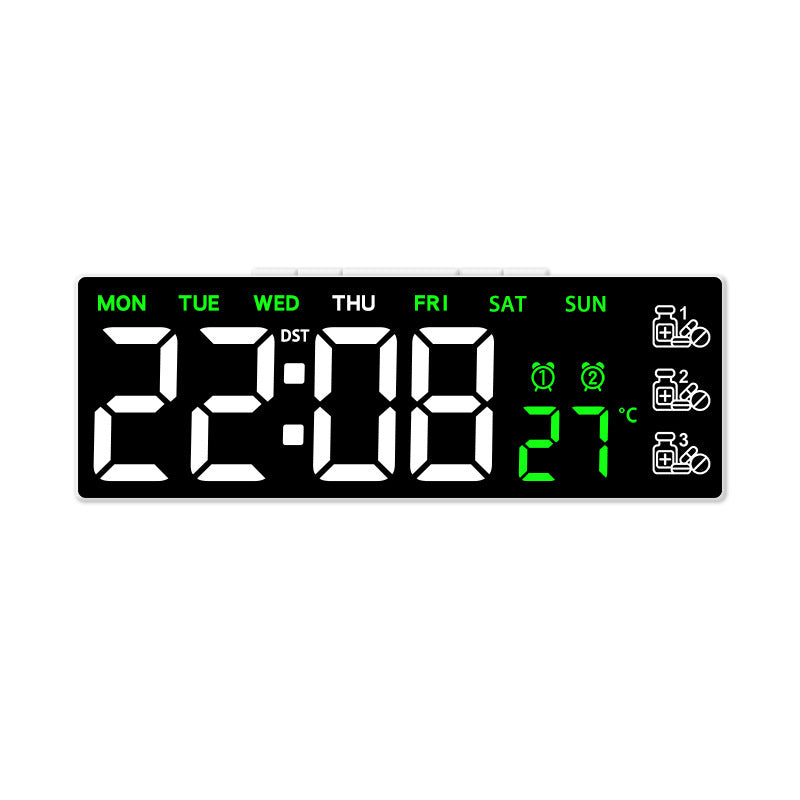 Digital LED desk clock with temperature and day of the week display Bowlift