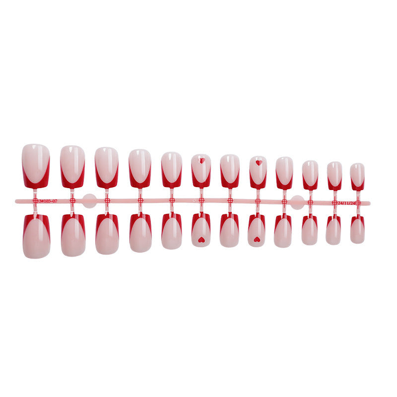 Elegant Heart Design Press-On Nails Bowlift